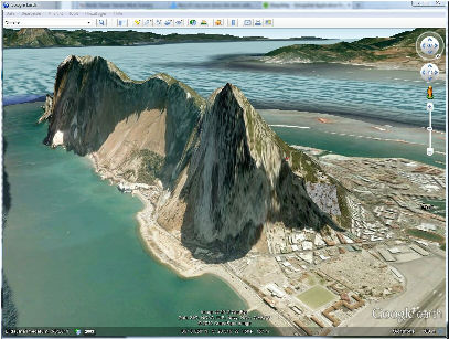 Rock of Gibraltar: Google Earth View